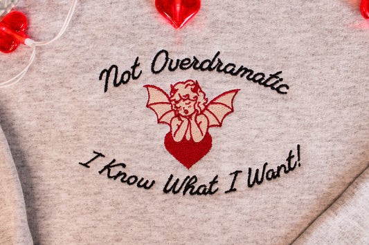 Not Overdramatic Embroidered Sweatshirt