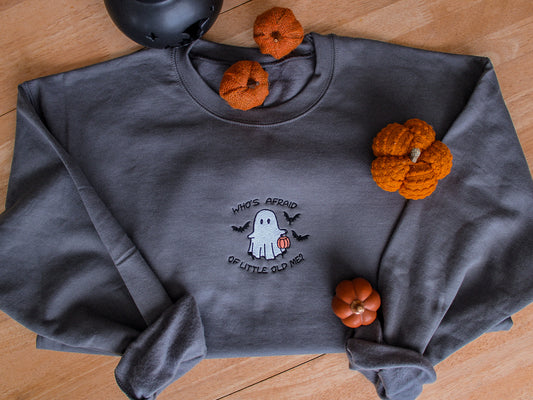 Who's Afraid of Trick Or Treat Embroidered Sweatshirt