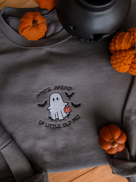 Who's Afraid of Trick Or Treat Embroidered Sweatshirt