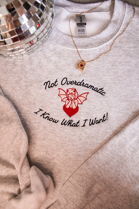 Not Overdramatic Embroidered Sweatshirt