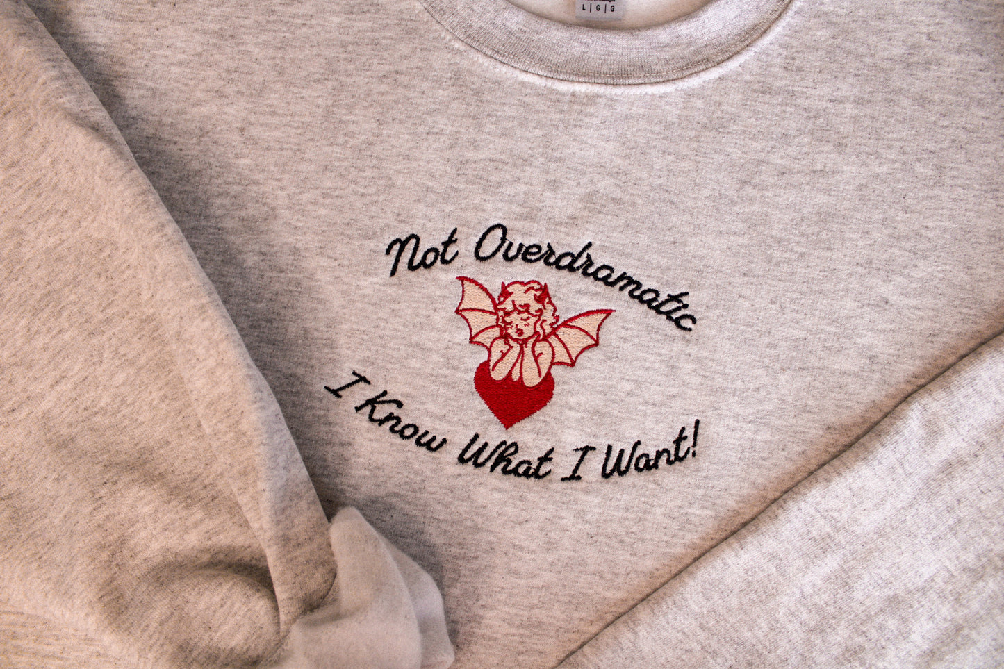 Not Overdramatic Embroidered Sweatshirt