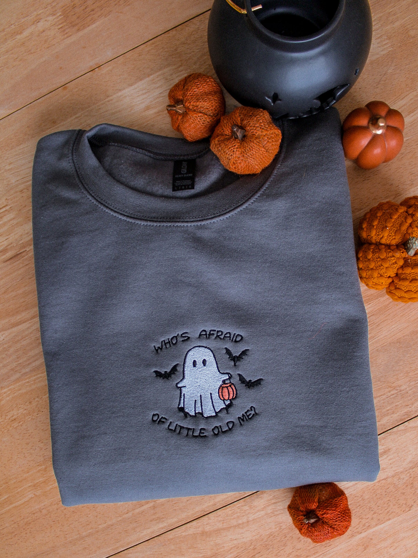 Who's Afraid of Trick Or Treat Embroidered Sweatshirt