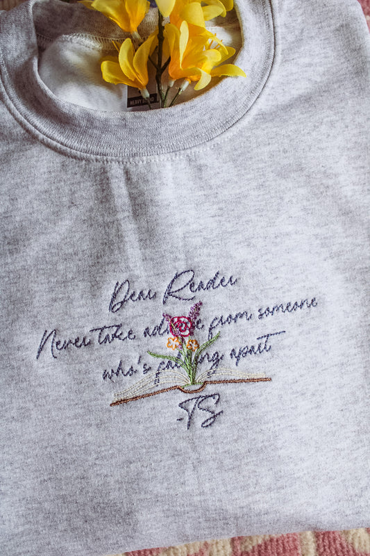 Dear Reader Embroidered Crewneck