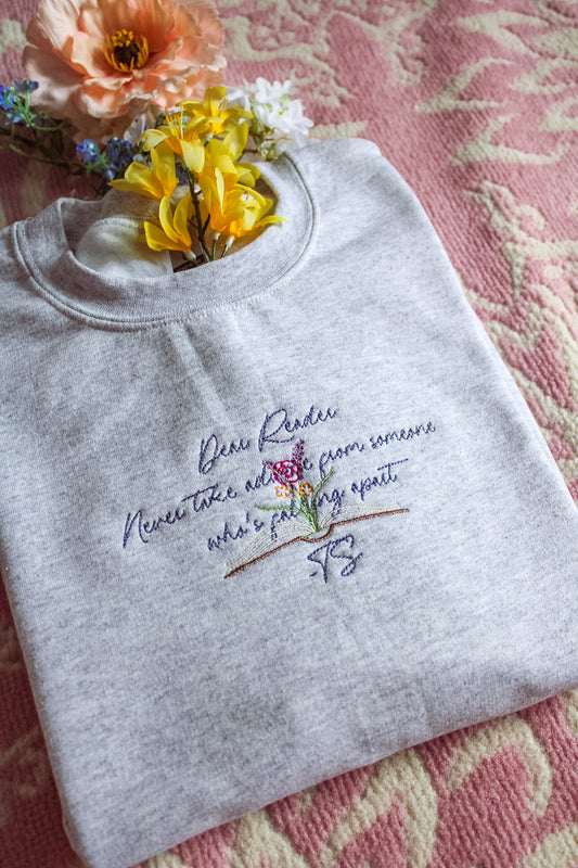 Dear Reader Embroidered Crewneck