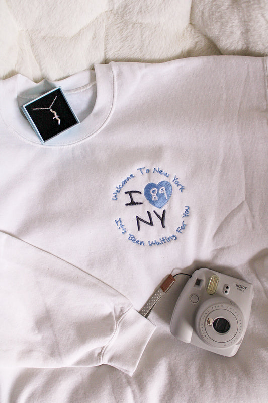 I Heart NY Embroidered Crewneck