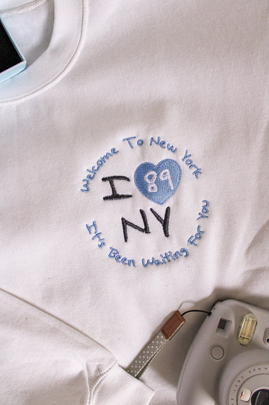 I Heart NY Embroidered Crewneck